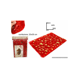 VELO ORGANZA 28,5X300CM ROSSO ASS