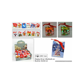 SACCHETTO CARTA NATAL.C/LUCE ASS