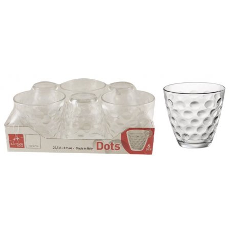 BICCHIERE VETRO ACQUA DOTS 25CL 6PZ