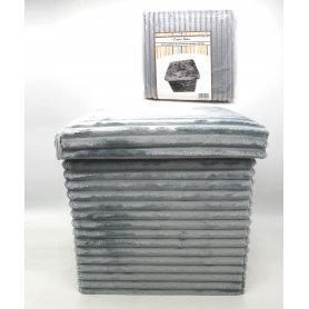 POUF QUADRATO VELLUTO RIGATO 38X38 GRIGI