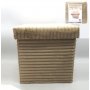 POUF QUADRATO VELLUTO RIGATO 38X38 PANNA