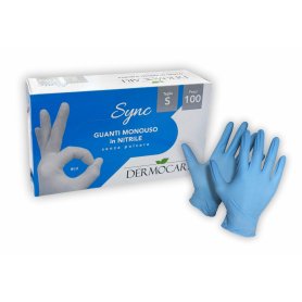 GUANTI NITRILE S/POLV.BLU S 100
