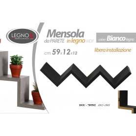 MENSOLA IN LEGNO 59X12X12 NERO