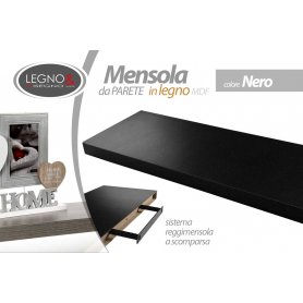 MENSOLA IN LEGNO 100X25X3.8 NERO