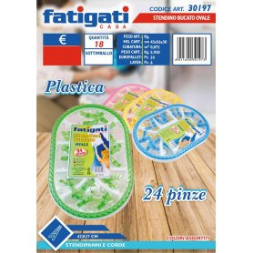 STENDINO BUCATO PL.OVALE 24 PINZE