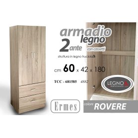 ARMADIO 2 ANTE+2CASS.ERMES 60X42X180 ROV