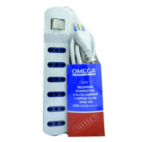 MULTIPRESA 6P BIPASSO 10/16A C/INTERR