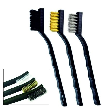 SPAZZOLA ACCIAIO 3PZ C/MAN.ERGONOMICO