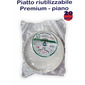 PIATTO RIUTILIZZ.PREMIUM PIANO 20PZ