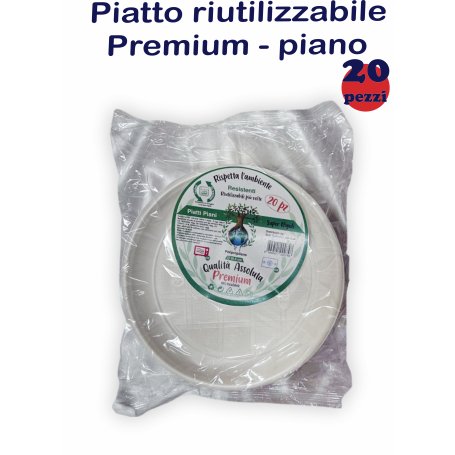 PIATTO RIUTILIZZ.PREMIUM PIANO 20PZ