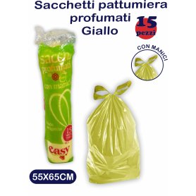 SACCHI PATT.55X65 15PZ GIALLO