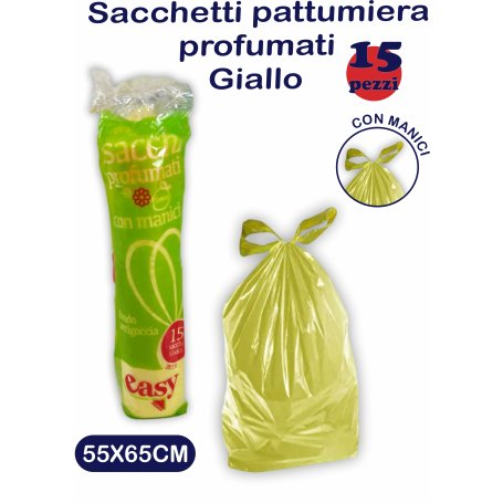 SACCHI PATT.55X65 15PZ GIALLO