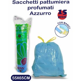 SACCHI PATT.55X65 15PZ AZZURRO