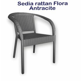 SEDIA RATTAN FLORA ANTRACITE NG