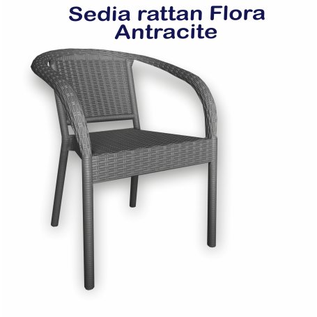 SEDIA RATTAN FLORA ANTRACITE NG