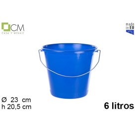 SECCHIO BLU 6LT C/MAN.IN FERRO