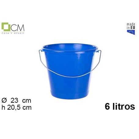 SECCHIO BLU 6LT C/MAN.IN FERRO