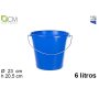 SECCHIO BLU 6LT C/MAN.IN FERRO