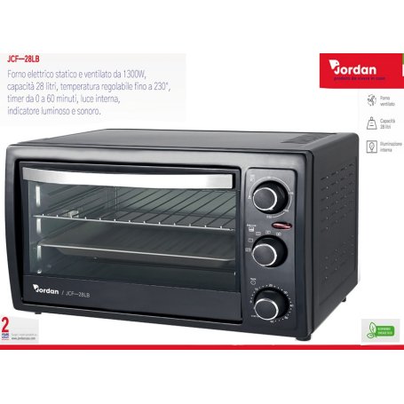 FORNO 28LT STATICO E VENTILATO NERO