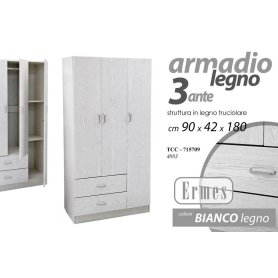 ARMADIO 3 ANTE+2 CASS.90X42X180 BIANCO