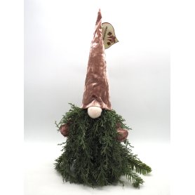 GNOMO PANNO H.45CM ROSA CON BARBA IN AGH