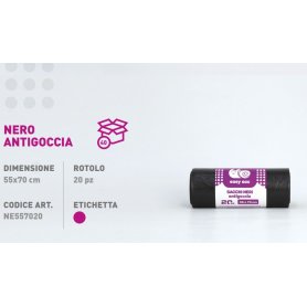 SACCHI PATT.55X70 NERO 15PZ