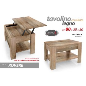 TAVOLINO C/ALZATA LEGNO ROVERE