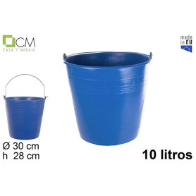 SECCHIO POLIETILENE BLU C/MAN.FERRO 10LT