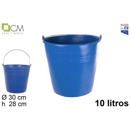 SECCHIO POLIETILENE BLU C/MAN.FERRO 10LT