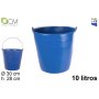 SECCHIO POLIETILENE BLU C/MAN.FERRO 10LT