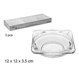 POSACENERE QUADRATO IN VETRO 12CM