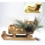 SLITTA LEGNO NAT.H.23X38X17CM C/20 LUCI