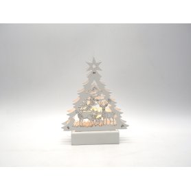 ALBERO LEGNO BIANCO C/RENNE H.20X14.5X4.