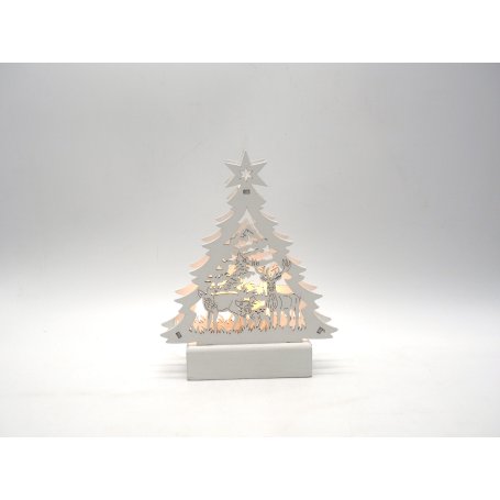ALBERO LEGNO BIANCO C/RENNE H.20X14.5X4.
