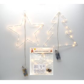 ALBERO/STELLA METALLO D.25CM C/22LUCI