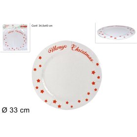 PIATTO CARTA MERRY CHRISTMASC/STELLE 33C