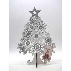 ALBERO LEGNO 31X20.5 C/GHIACCI NEVE+STEL