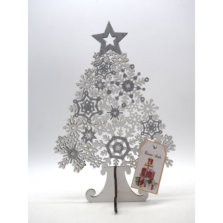 ALBERO LEGNO 31X20.5 C/GHIACCI NEVE+STEL