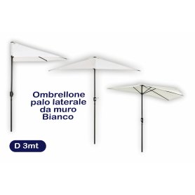 OMBRELLONE PALO LAT.DA MURO D.3MT BIANCO