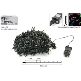 MINILUCCIOLE 1400LED MULTIC.C/GIOCO LUCI
