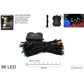 LUCI 96LED MULTIC. 8GIOCHI C/TIMER