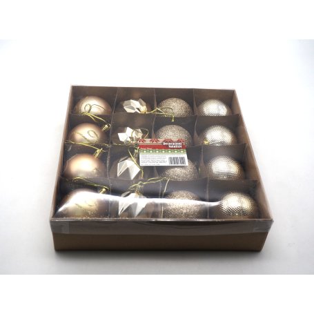 SET 16 PALLE DIAM.6CM CHAMPAGNE ASS.