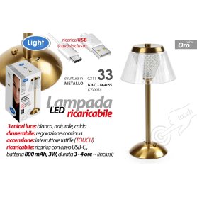 LAMPADA LED 800MAH 1W 3L 33CM
