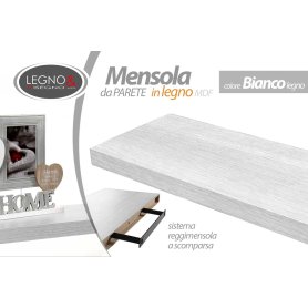 MENSOLA IN LEGNO 100X25X4 BIANCA