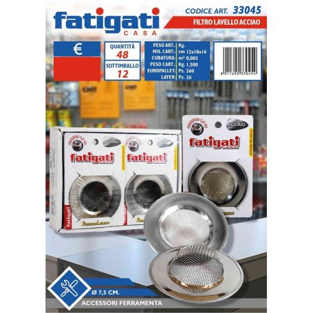 FILTRO LAVELLO ACCIAIO D.7.5CM