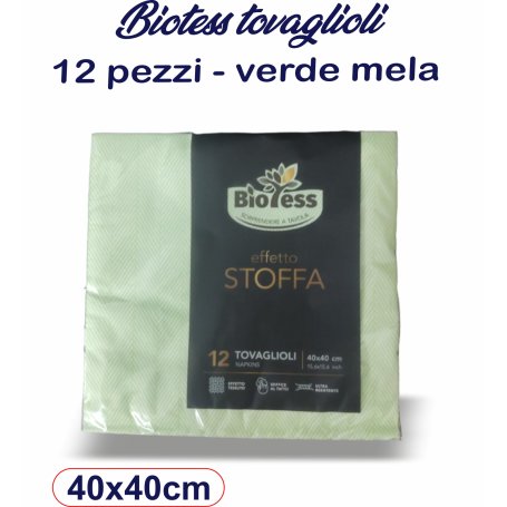 TOVAGLIOLI BIOTESS 12PZ 40X40 VERDE MELA