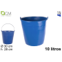 SECCHIO POLIETILENE BLU C/MAN.FERRO 10LT