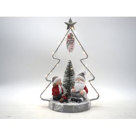 ALBERO NATALE METALLO C/BASE TRONCO NEVA
