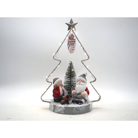 ALBERO NATALE METALLO C/BASE TRONCO NEVA
