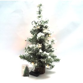 ALBERO PINO NEVATO CON 15 LED LUCE CALDA